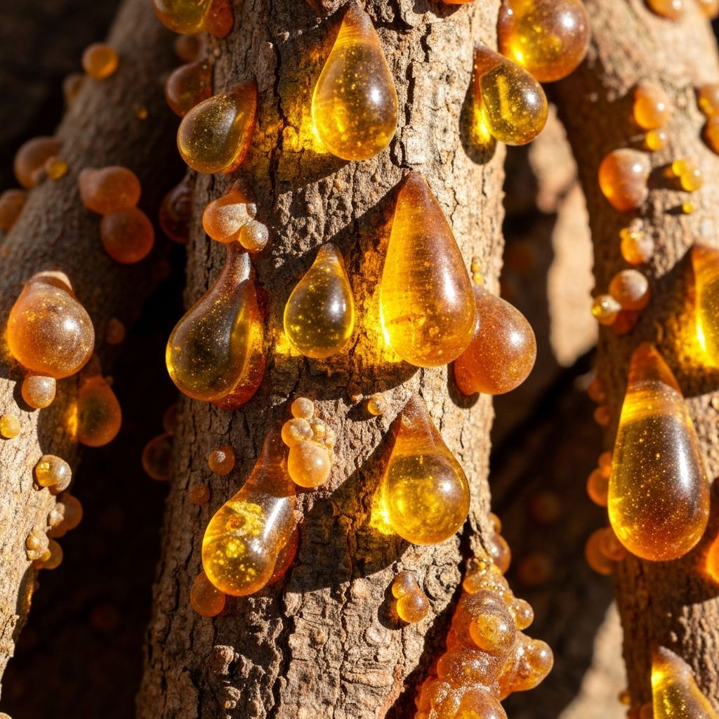 Frankincense resin and Boswellia tree