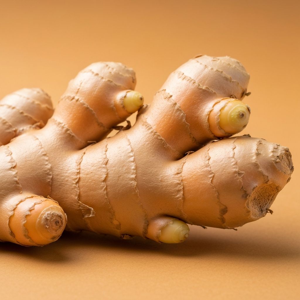 Ginger rhizome with gingerol compounds